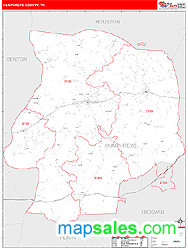 Humphreys County, TN Zip Code Wall Map