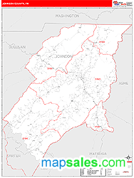 Johnson County, TN Wall Map