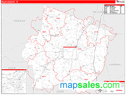 Maury County, TN Wall Map