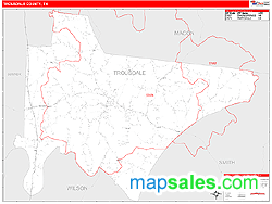 Trousdale County, TN Zip Code Wall Map