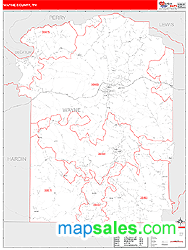 Wayne County, TN Zip Code Wall Map