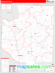 Weakley County, TN Zip Code Wall Map