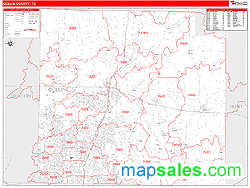 Collin County, TX Zip Code Wall Map