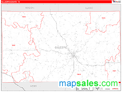 Gillespie County, TX Zip Code Wall Map