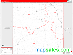 Hall County, TX Zip Code Wall Map