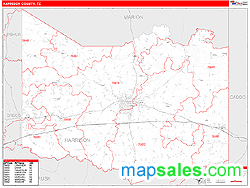 Harrison County, TX Zip Code Wall Map