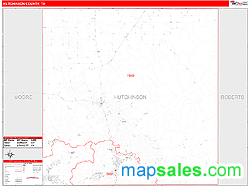 Hutchinson County, TX Zip Code Wall Map