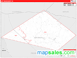 Jeff Davis County, TX Zip Code Wall Map