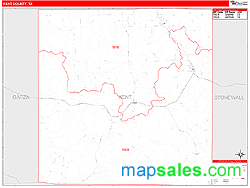 Kent County, TX Zip Code Wall Map