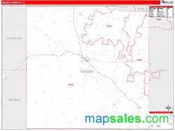 Mason County, TX Zip Code Wall Map