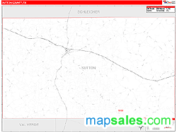 Sutton County, TX Zip Code Wall Map