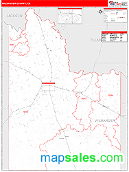 Wilbarger County, TX Zip Code Wall Map