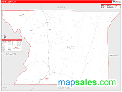 Piute County, UT Zip Code Wall Map