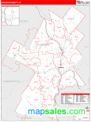 Caledonia County, VT Zip Code Wall Map