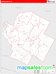 Lamoille County, VT Zip Code Wall Map