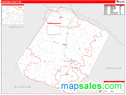 Fluvanna County, VA Zip Code Wall Map