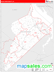 Isle of Wight County, VA Wall Map