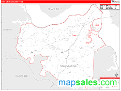 King George County, VA Zip Code Wall Map