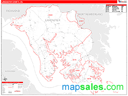 Lancaster County, VA Zip Code Wall Map