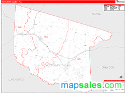 Nottoway County, VA Wall Map