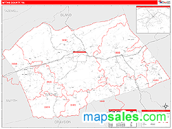 Wythe County, VA Zip Code Wall Map