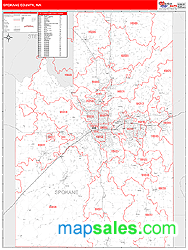 Spokane County, WA Wall Map