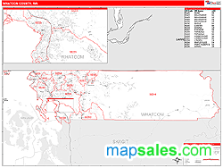 Whatcom County, WA Zip Code Wall Map