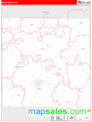 Green County, WI Zip Code Wall Map