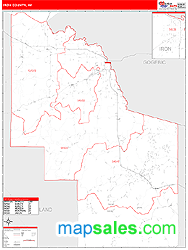 Iron County, WI Zip Code Wall Map