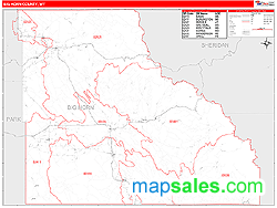 Big Horn County, WY Zip Code Wall Map