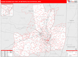 Albany-Schenectady-Troy Metro Area Wall Map