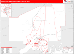 Anchorage Metro Area Wall Map