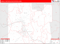 Elmira Metro Area Wall Map