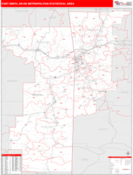 Fort Smith Metro Area Wall Map