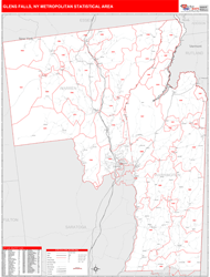 Glens Falls Metro Area Wall Map