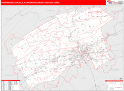 Harrisburg-Carlisle Metro Area Wall Map