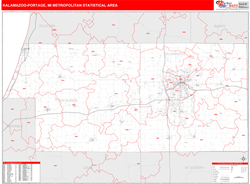 Kalamazoo-Portage Metro Area Wall Map