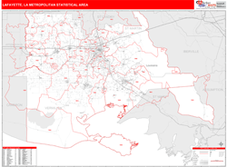 Lafayette Metro Area Wall Map