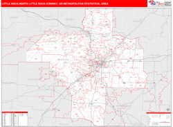 Little Rock-North Little Rock-Conway Metro Area Wall Map