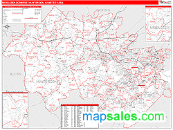 Middlesex-Somerset-Hunterdon Metro Area Wall Map