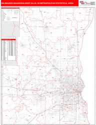 Milwaukee-Waukesha-West Allis Metro Area Wall Map