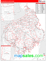 New Bedford Metro Area Wall Map