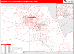 Phoenix-Mesa-Scottsdale Metro Area Wall Map