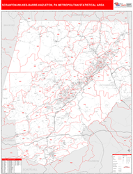 Scranton-Wilkes-Barre-Hazleton Metro Area Wall Map