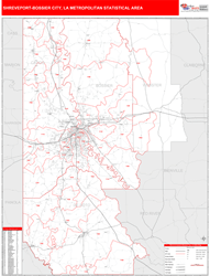 Shreveport-Bossier City Metro Area Wall Map