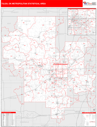 Tulsa Metro Area Wall Map