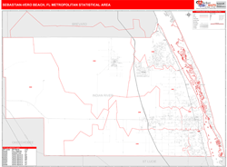 Sebastian-Vero Beach Metro Area Wall Map