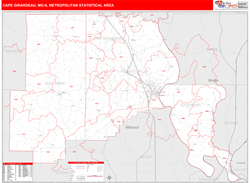 Cape Girardeau Metro Area Wall Map