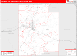 Coeur d'Alene Metro Area Wall Map