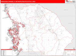 Homosassa Springs Metro Area Wall Map